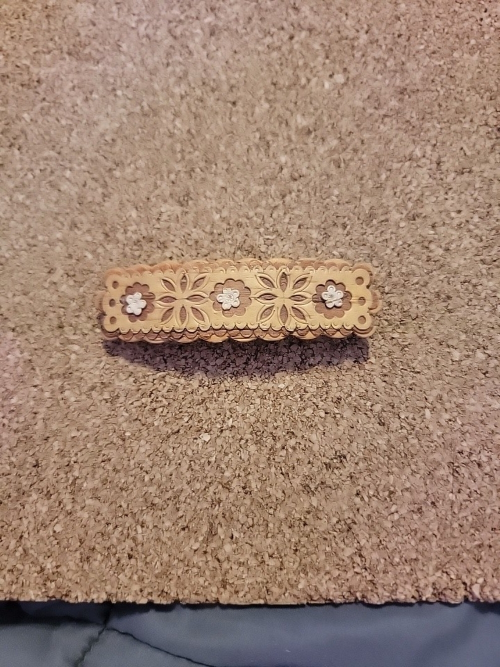 BEAUTIFUL RUSSIAN HANDMADE HAIR BARRETTE~NATURAL BIRCH BARK~